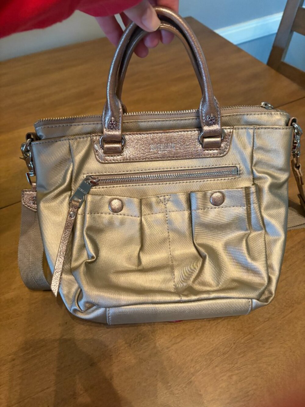 NWOT (Other) MZ Wallace Mayfair Champagne Gold Crossbody/Top Handle Purse.